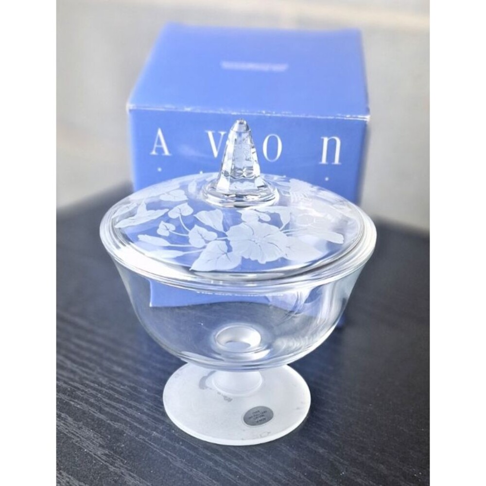 Vintage Avon Crystal Covered Candy Dish